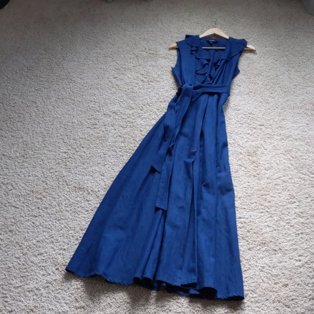 APC indigo denim maxi dress 👗sz 8